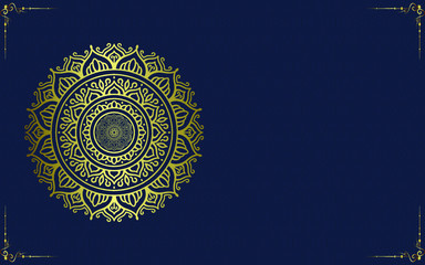 Luxury gold mandala ornate background for wedding invitation, book cover with mandala element style premium vector