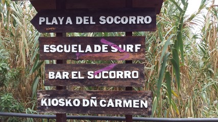 Wegweiser ''Playa del Socorro'', Teneriffa