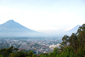 Antigua valley, city and volcano de Agua, Antigua Guatemala