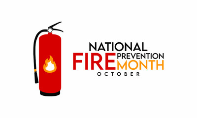 Vector illustration on the theme of national Fire prevention month observed each year during October.