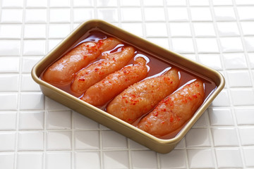 homemade mentaiko, spicy cod roe, japanese food