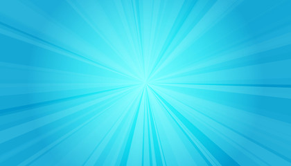 Blue sanny rays background. Sparkling magical dust particles. Vector illustration.
