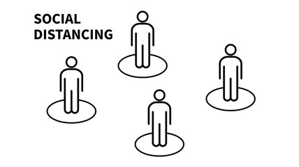 Social distancing icon. Keep the 1-2 meter distance. Coronovirus epidemic protective. Vector illustration
