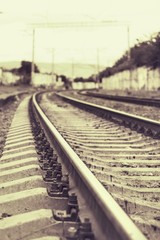 Fototapeta premium Railway line view in blur.