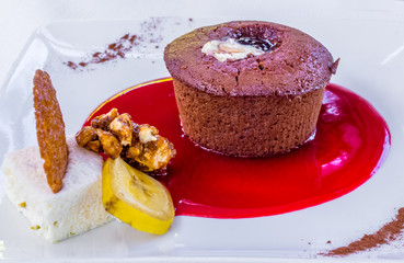 chocolate cake on a plate