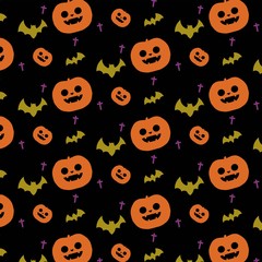ジャックオランタンのパターン素材