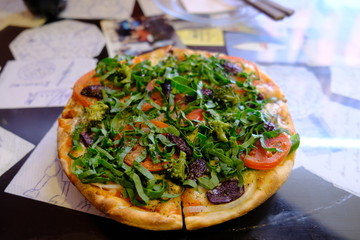 Bolivia La Paz - Street food vegetarian pizza