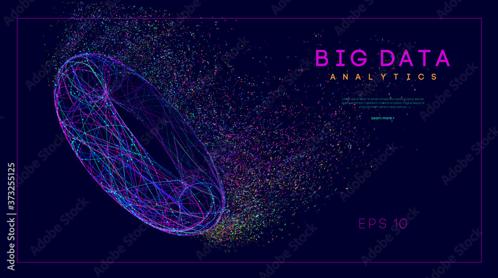 Poster big data intelligence network. web elements information. dynamic shapes blue future template. motion