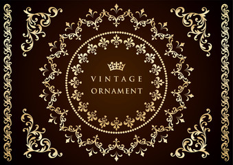 vintage ornament set. borders and frames.