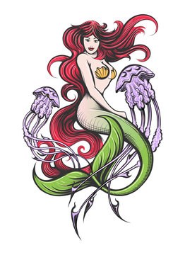 Mermaid Tattoo Images – Browse 3,987 Stock Photos, Vectors, and Video |  Adobe Stock
