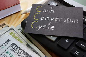 Cash Conversion Cycle CCC is shown on the conceptual business photo