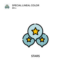 Stars Special lineal color icon. Illustration symbol design template for web mobile UI element. Perfect color modern pictogram on editable stroke.