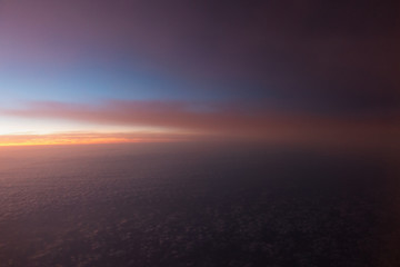 Dramatic sunrise in the sky