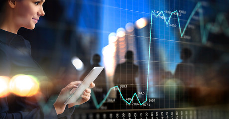 Global technologies concept . Mixed media