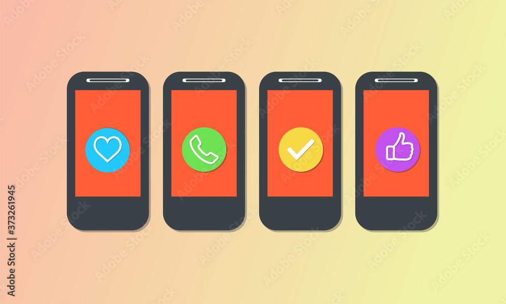 Wall mural the process of developing a mobile application concept vector flat illustration design