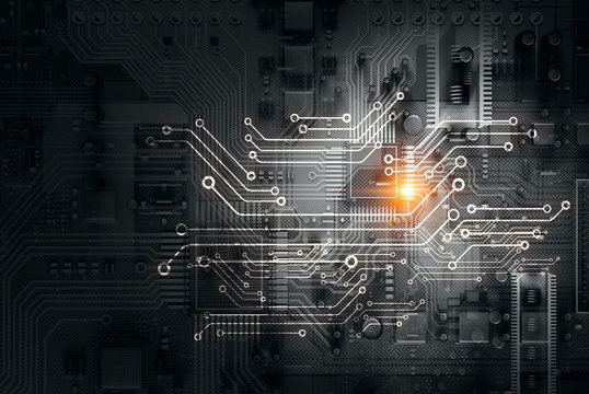 Fototapeta Circuit board background of computer motherboard