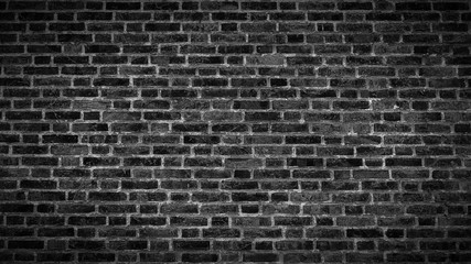 Fototapeta na wymiar Black Brick Wall Texture Panoramic