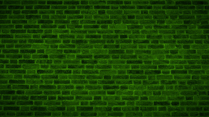 Fototapeta na wymiar Green Brick Wall Texture Panoramic