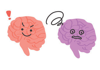 健康な脳と不健康な脳のイラスト