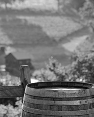 Obraz na płótnie Canvas black and white wine barrell