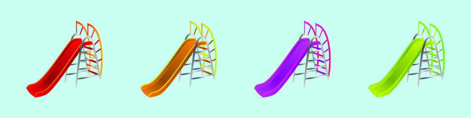 set of kids slide cartoon icon design template with various models. vector illustration