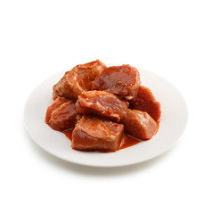 Chopped pork meat marinated with sauce