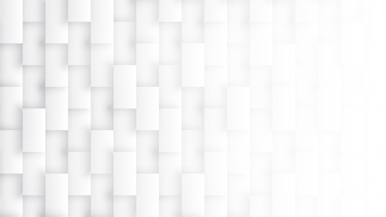 3D Rectangles Pattern High Technology Simple White Abstract Background. Three Dimensional Science Tech Quadrangle Structure Light Wallpaper Ultra Definition. Tech Clear Blank Subtle Textured Backdrop