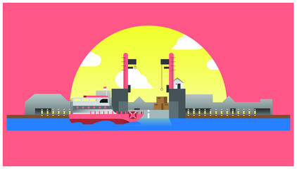 vector illustration of a port
