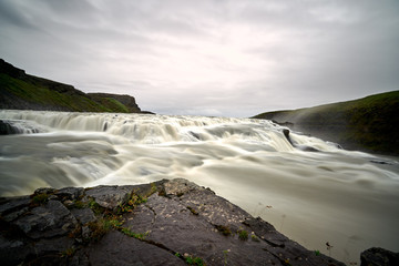 Fototapeta na wymiar Beautiful landscape of the gullfoss waterfall which belongs to the golden circle of iceland
