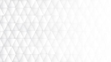 3D Triangles High Technology Minimalist White Abstract Background. Science Technological Triangular Structure Light Wide Wallpaper. Three Dimensional Tech Clear Blank Subtle Textured Backdrop