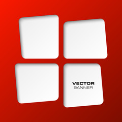 Abstract background vector banner. The original form overlapping. The flat image. Advertising Design shape. Vector label tag.