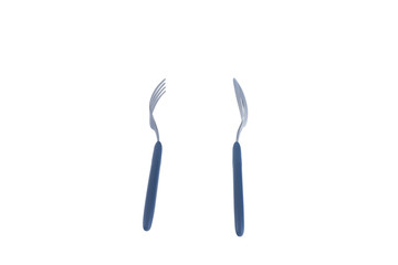 Fork and spoon with white background