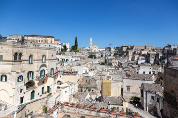 Fototapeta na wymiar Top view of the old town of Matera, Basilicata, Italy.