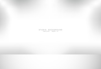 Empty gallery wall with lights for images and advertisement. Studio showcase room background, empty space, can use for display your products. illustration Vector EPS 10