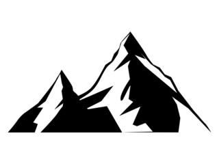 Mountain Shapes For Logos. Mountain peaks black silhouette Vector illustration