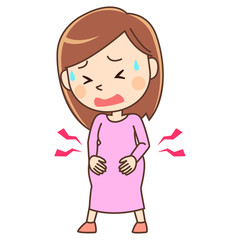 陣痛がきている妊婦