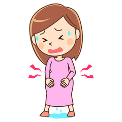 破水して陣痛がきている妊婦