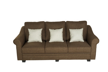 Brown Sofa with White Background