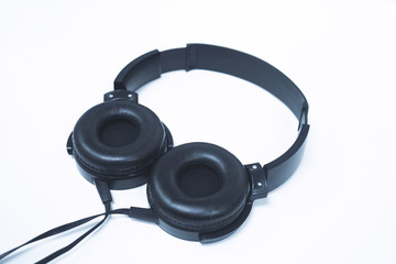 Black Headset with White Background