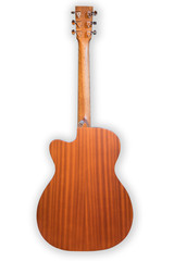 Naklejka premium Acoustic cutaway guitar isolated over white background