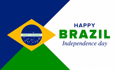 Brazil Independence Day. Happy national holiday. Freedom day. Celebrate annual in September 7. Brazil flag. Patriotic brazilian design. Poster, card, banner, template, background. Vector illustration