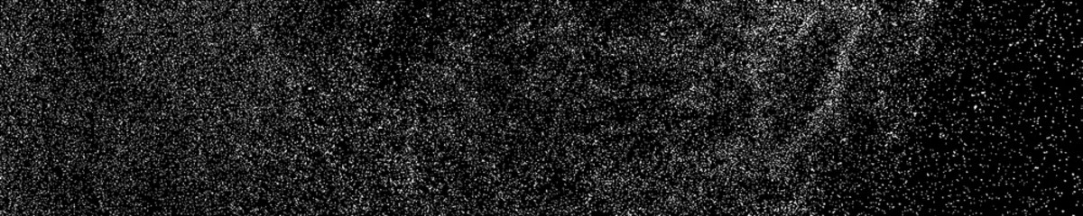 White Grainy Texture On Black. Panoramic Background. Wide Horizontal Long Banner For Site. Dust Overlay. Light Coloured Noise Granules. Snow Vector Elements. Illustration, EPS 10.