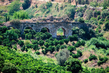 Fototapeta na wymiar old roman aqueduct in the Beirut district of Hazmiyeh