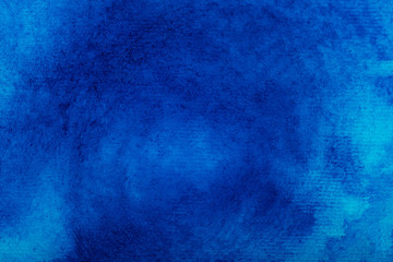 Blue dark watercolor background, texture paper	 - obrazy, fototapety, plakaty