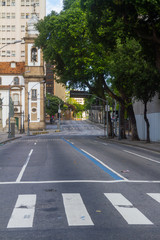 Fototapeta na wymiar first avenue March one of the main avenues of the city of Rio de Janeiro, empty during the pandemic of coronavirus