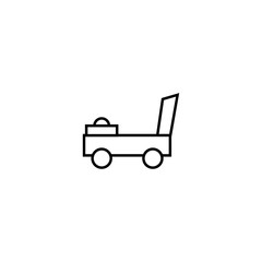 Lawn mower icon. Thin lines eps ten