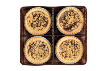 top view fruit tart with crumble topping