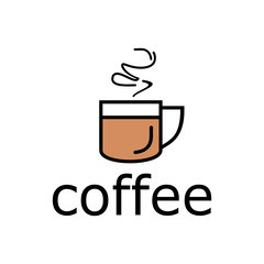 Cup of coffee icon. Vector Illustration. Flat Style. Decorative Design for Cafeteria, Posters, Banners, Cards.