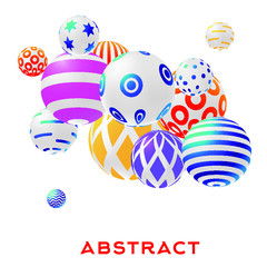 abstract decorative balls, vector illustration isolated on white background