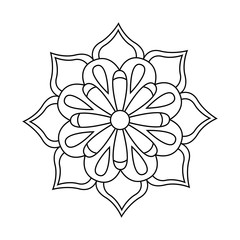 Mandala for coloring. Round vector pattern with decorative elements. Decoration for book, design, illustration, games, relax and meditation.